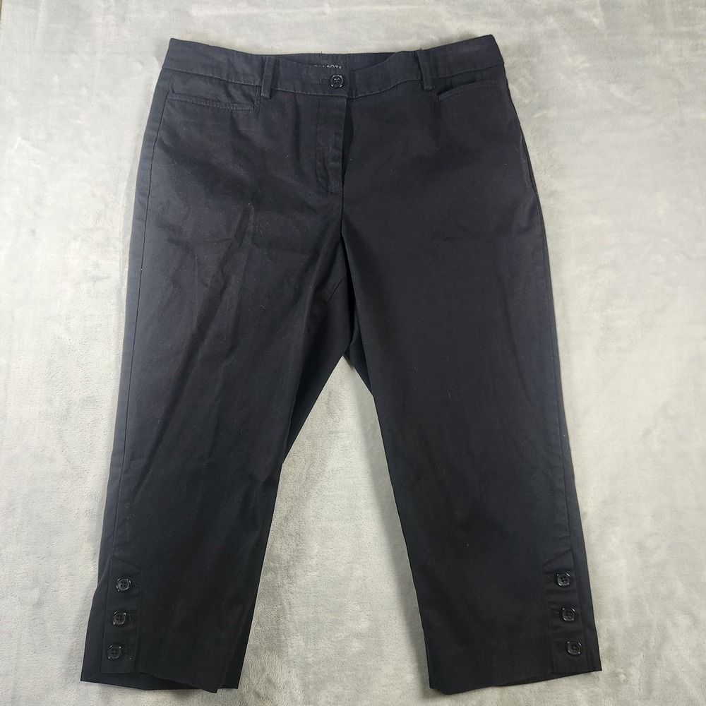 Talbots Perfect Skimmer Cropped Chino Pants Size 8P Black EUC